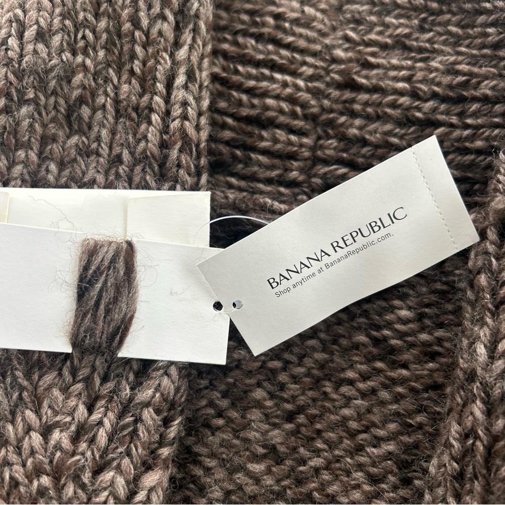 NWT Banana Republic 100% Wool Fair Isle Shawl Collar Belted Cardigan XS - Picture 7 of 11